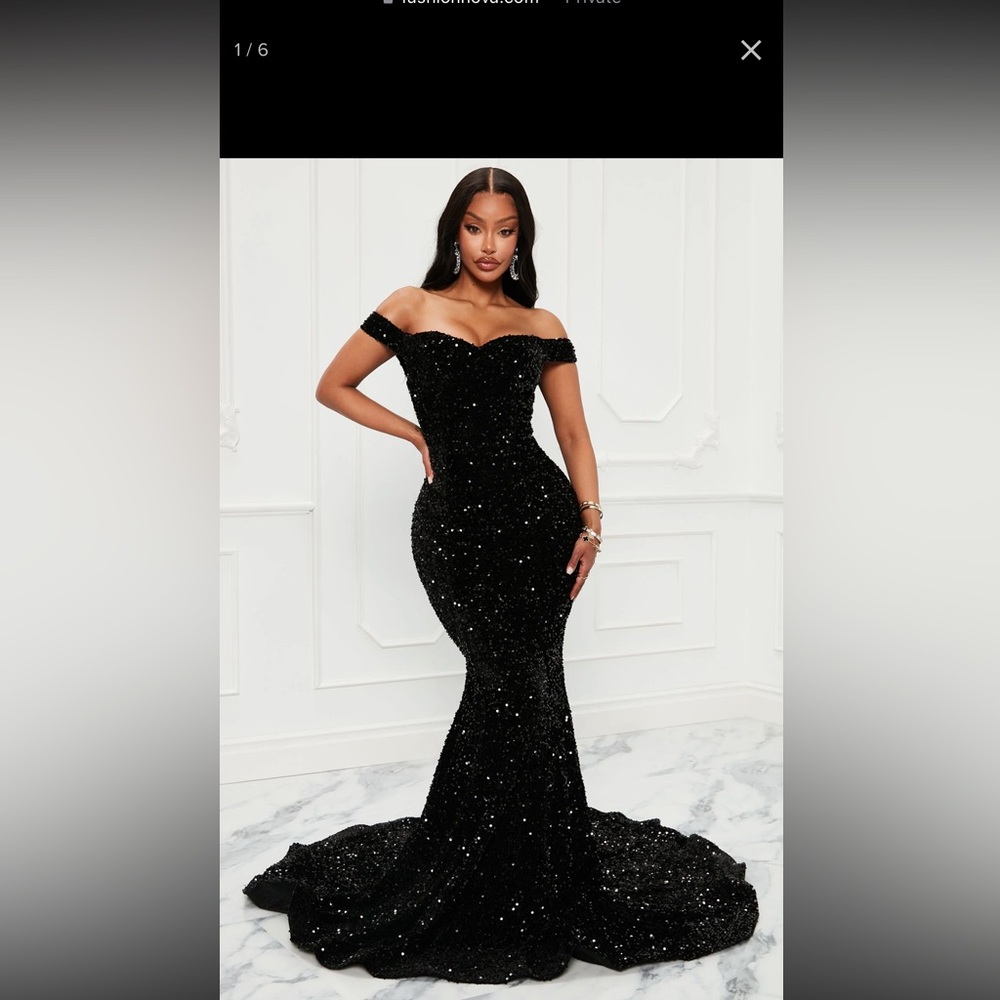 Fashionnova black sequins dress X-Large